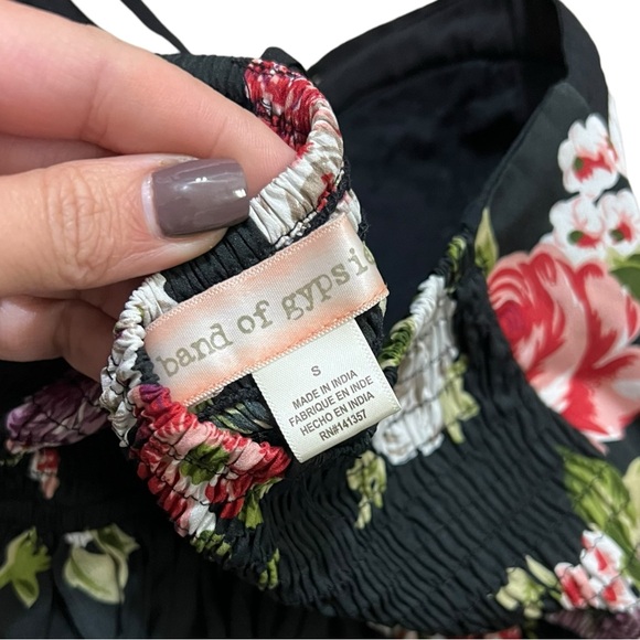 Band of Gypsies Floral Bustier Corset Spaghetti Strap Sundress Roses Black Small - Picture 3 of 11